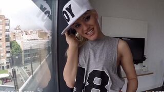 The blondie was caught on the street and got her ass torn off