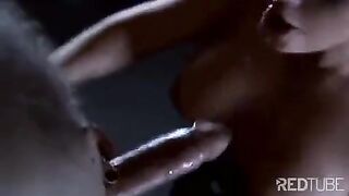 A related slave licks the pussy of the lady in this intense scene