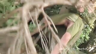 A peasant woman gets fucked by a prince in the woods, outdoor action
