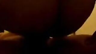 A woman with a sagging belly after childbirth gets fucked by three guys