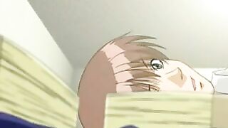 Hentai girl with big eyes captivates with her amazing blowjob skills