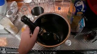 A nice girl with fake boobs gets her pussy hammered by a cock