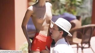 Skinny teen Gina Jerson takes a thick cock in her pussy