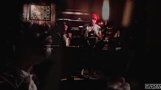 The girl with a glamorous bitch forces the guy to experience deep pleasure