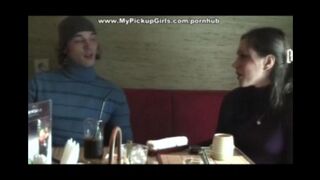 Russian beauty fucks with a black guy immediately after meeting, no conversation