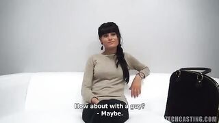Czech girl fucks at casting with a guy who is shooting cum in her mouth