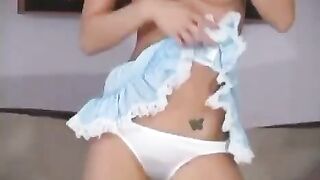 Beautiful and hot secretary stripping for the boss (real video)