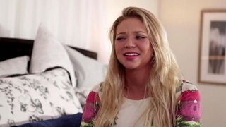 Two beautiful girls are stuck in bed and indulge in lesbian passion