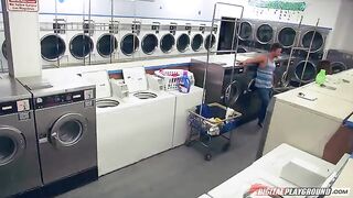 A lucky guy hooked Dillion Harper in the laundry room for some steamy action