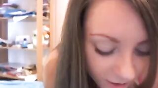 A young Russian model with a nice breast poses on the web camera