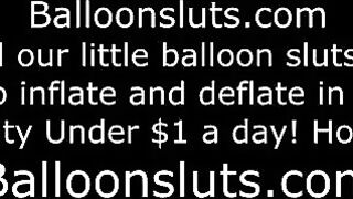 A cute girl rubs her boobs on the bed and gets very excited