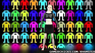 Sexy blondie does a striptease in front of the audience of adult men