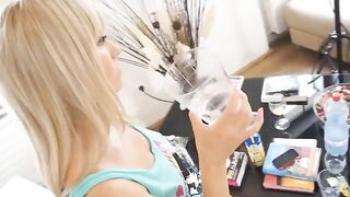 Drank the guits and listed, a busty blonde teen’s wild side shines through