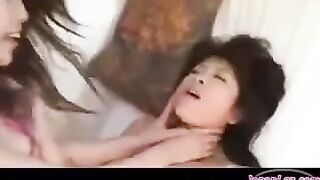 A beautiful naked Korean woman is being fucked hard in this hot video