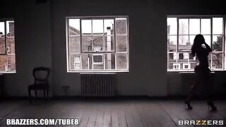 Sweaty teen with huge natural tits gets her ass smashed hard