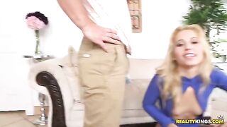 Fella fucked a blonde with cancer on the couch hard