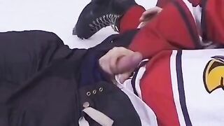 The fan gave the hockey player herself to fuck in anal during the game