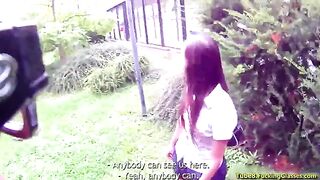 The stranger sucked a guy's dick in the bushes