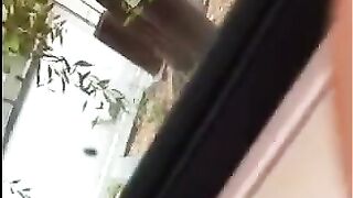 He could jerk off his big cock right on the street, but it's better to do it at home