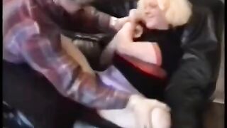 Babe fucked by a hard long dick of a motorcyclist