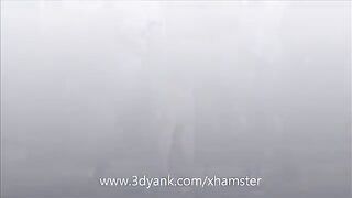 Two huge monsters fuck an anime girl with amazing big tits