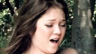 Lesbian beauties fucked in the park during a picnic