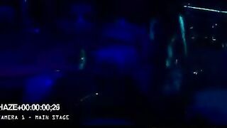 A hot girl is fucking with a guy in the club, it's not polite