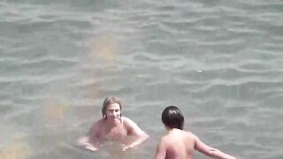Nude beauty washing in the sea, a thrilling and erotic sight to behold!