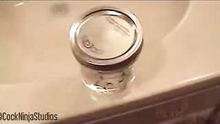 Brother cut his sister’s panties and fucked her on the couch in POV