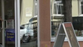 A girl walks on the street without panties and gets fucked hard
