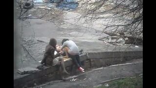 The boy has a mistress and fucks her in public