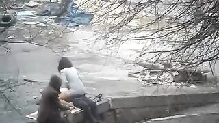 The boy has a mistress and fucks her in public