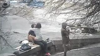 The boy has a mistress and fucks her in public