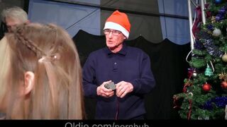 The crowd of old people fucked the beautiful Snow Maiden