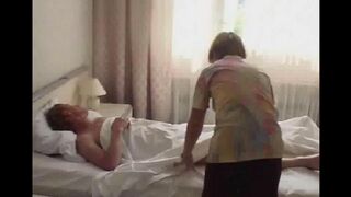 The girl was bored and fucked with a sleeping father