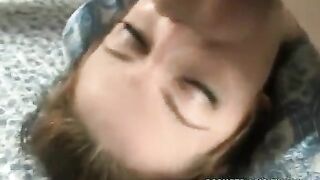 A man gently raises a member in the mouth very deep