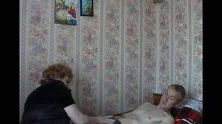 A hot mom is fucking her son on a hidden camera