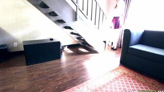 The guy planted his girlfriend with a big ass on the couch