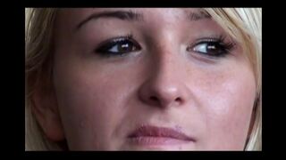 A blonde girl sucks a dick after anal sex, showcasing her adventurous side
