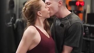 The guy continued anal training with a red-haired mistress