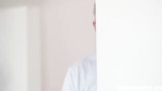Grandpa showed to the granddaughter the secrets of intimacy