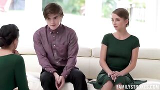 The stepson shared the holiday treat with his stepmom in a steamy scene