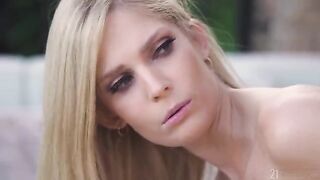 A hot blondie has sex early in the morning at home