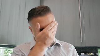 Blonde is fucking with a real estate agent on the couch