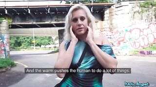 Blonde MILF beauty got banged on the city streets