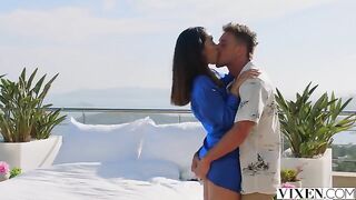 Crash a party and get wild with the hot brunettes outdoors