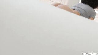 Spying on the yoga room of a bubble butt Latina roommate in HD