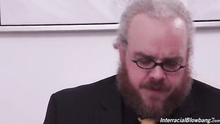 And let the slut go around in a circle! - sexy HD interracial gangbang video