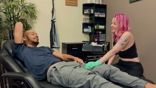 A sexy woman with tattoos fucks passionately with her boyfriend