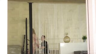 Two guys fuck one girl in a double penetration threesome